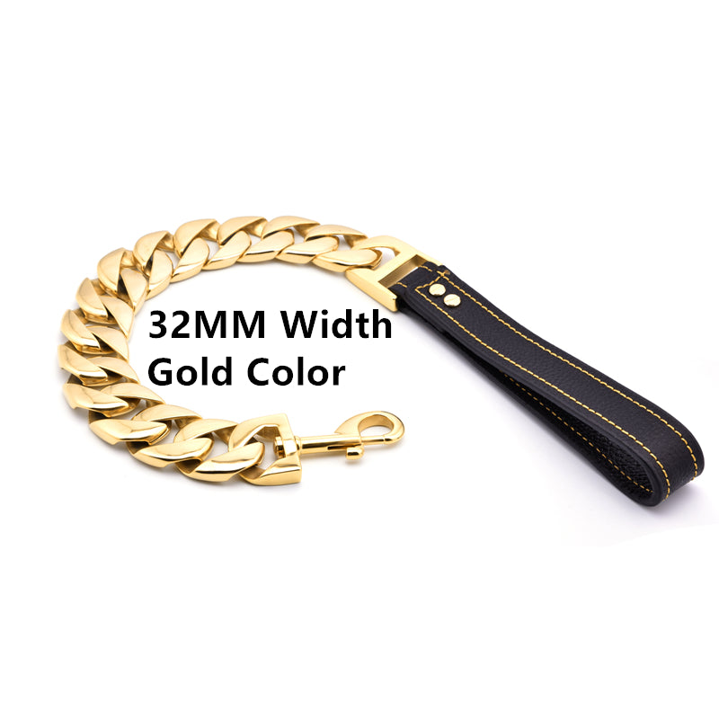  BMusdog Dog Chain Collar Collar Gold 10MM Cuban Link